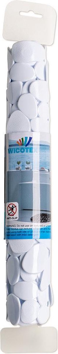 Wicotex te Anti-slip Badmat 68 X 35 Cm Ovaal - Badkuip Mat - Schimmelbestendig - Anti-slip Grip Mat Voor Douche/bad - Wit