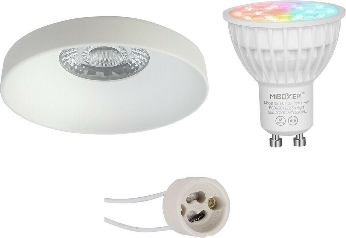 Mi-light - Led Spot Set Gu10 - Smart Led - Wifi Led - Slimme Led - 4w - Rgb+cct - Aanpasbare Kleur - Dimbaar - Pragmi - Wit