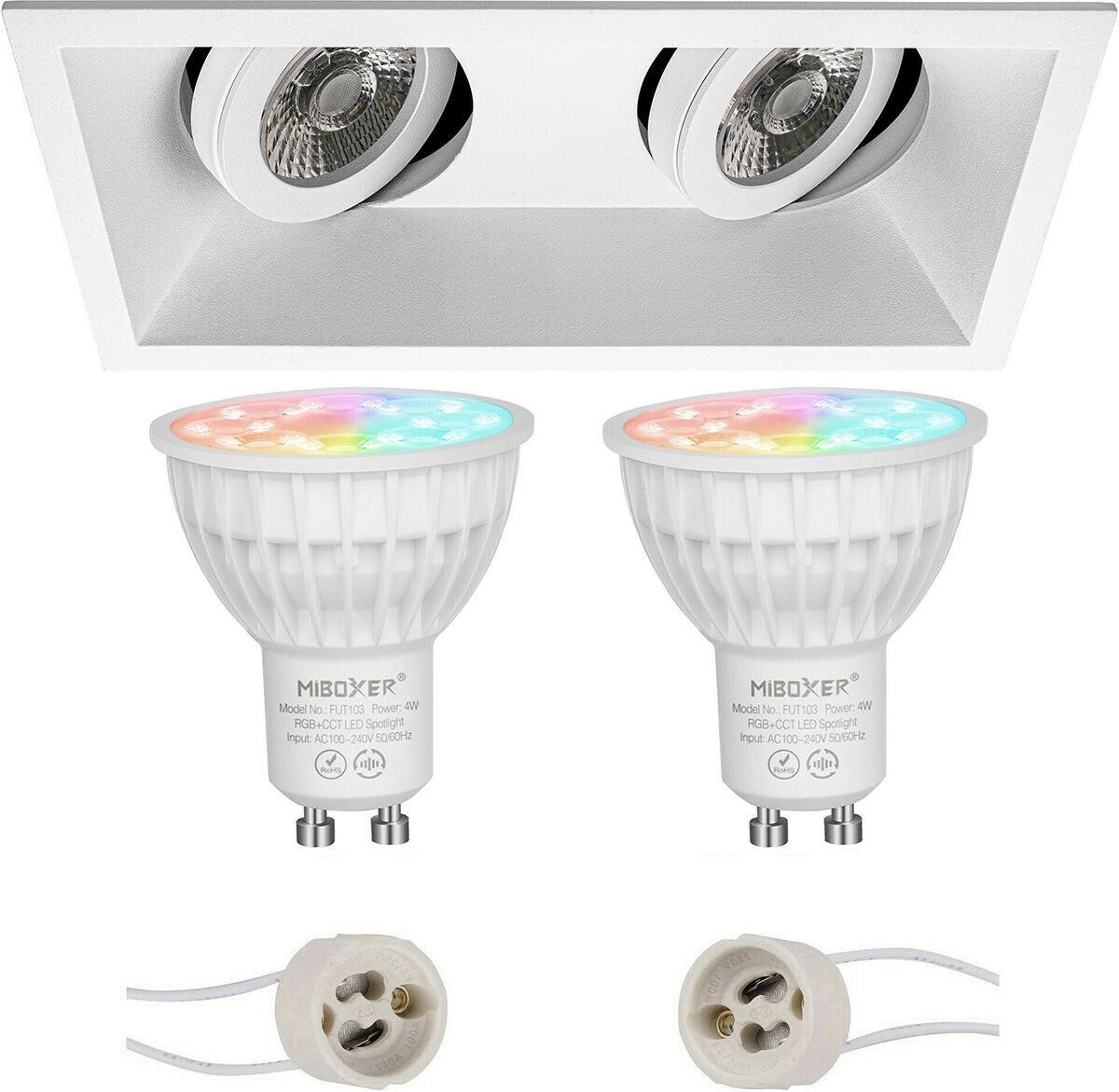 Mi-light - Led Spot Set Gu10 - Smart Led - Wifi Led - Slimme Led - 4w - Rgb+cct - Aanpasbare Kleur - Dimbaar - Pragmi - Wit