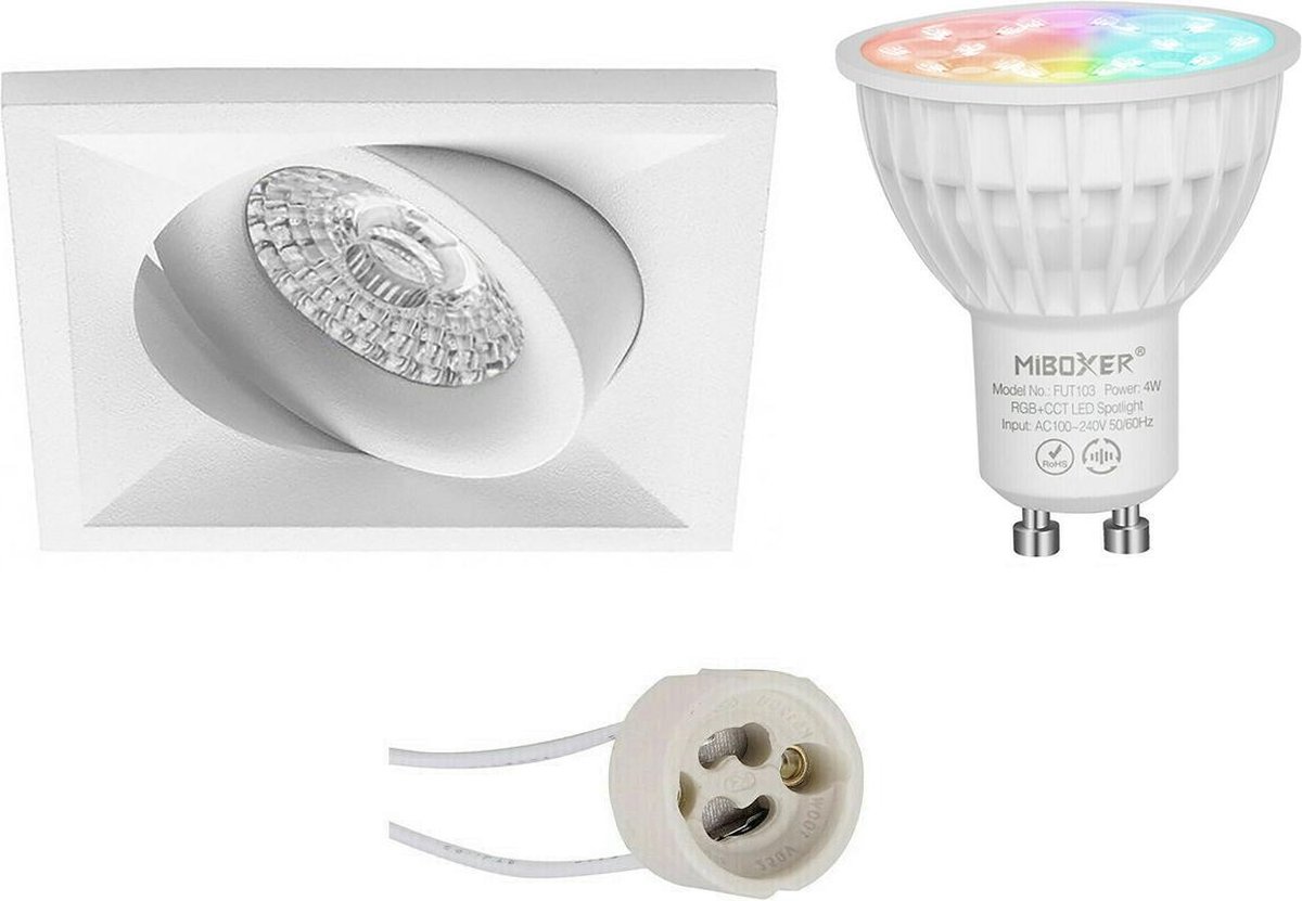 Mi-light - Led Spot Set Gu10 - Smart Led - Wifi Led - Slimme Led - 4w - Rgb+cct - Aanpasbare Kleur - Dimbaar - Pragmi - Wit