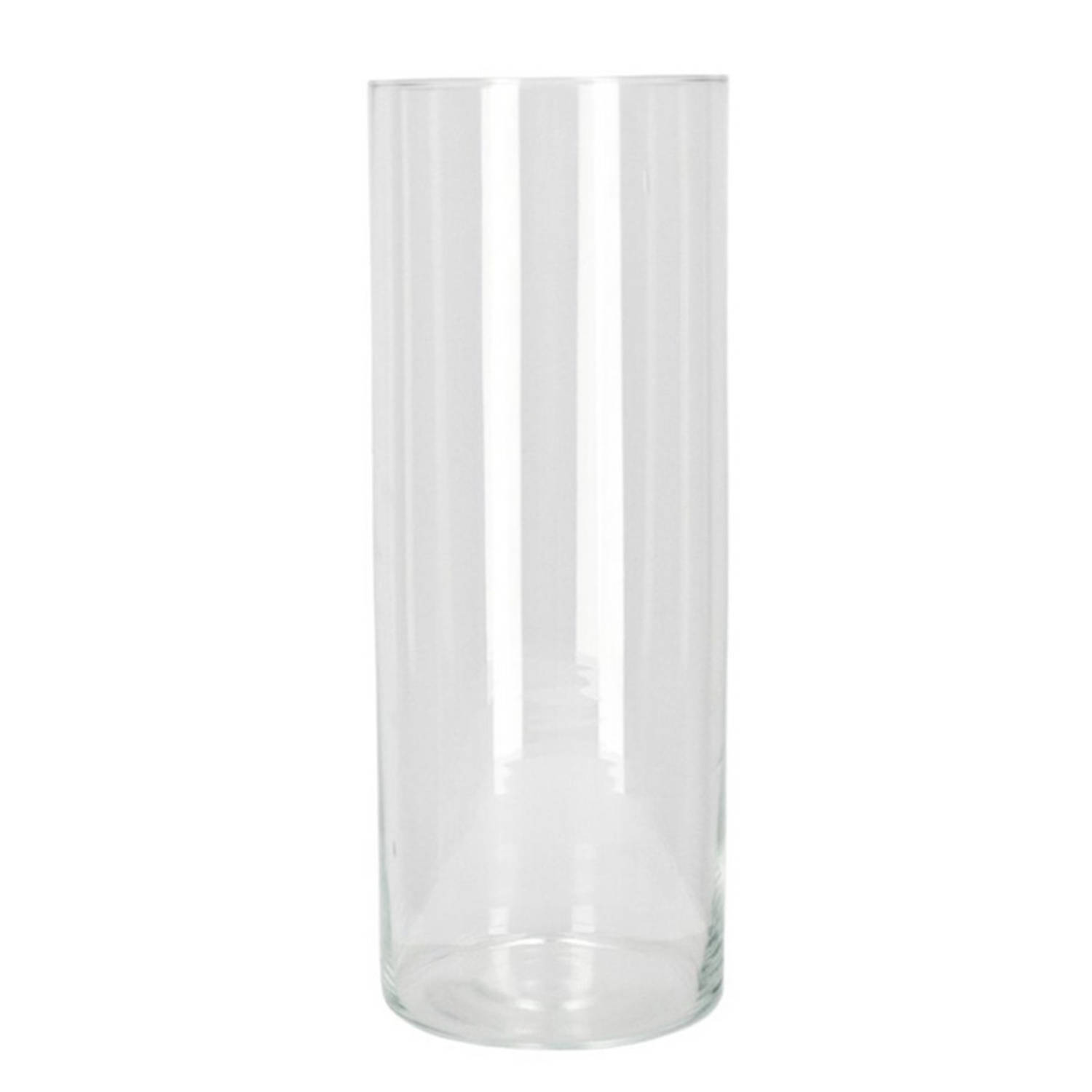 Bloemenvaas/vazen Van Transparant Glas 40 X 15 Cm - Bloemen/boeketten/takken