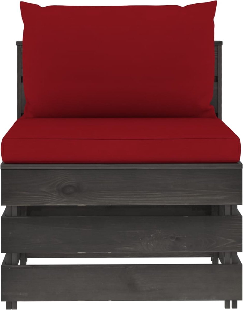 Vidaxl 6-delige Loungeset Met Kussens Geïmpregneerd Hout - Rood