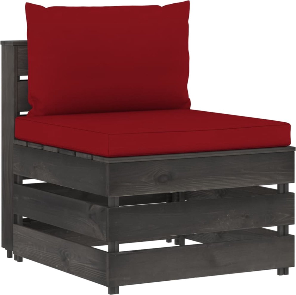 Vidaxl 6-delige Loungeset Met Kussens Geïmpregneerd Hout - Rood