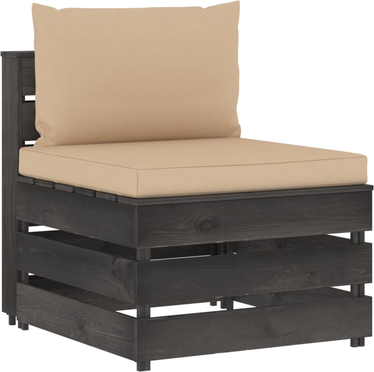 Vidaxl 6-delige Loungeset Met Kussens Geïmpregneerd Hout - Grijs