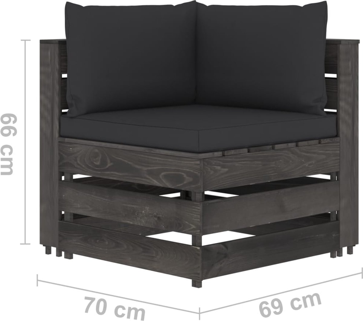 Vidaxl 6-delige Loungeset Met Kussens Geïmpregneerd Hout - Zwart