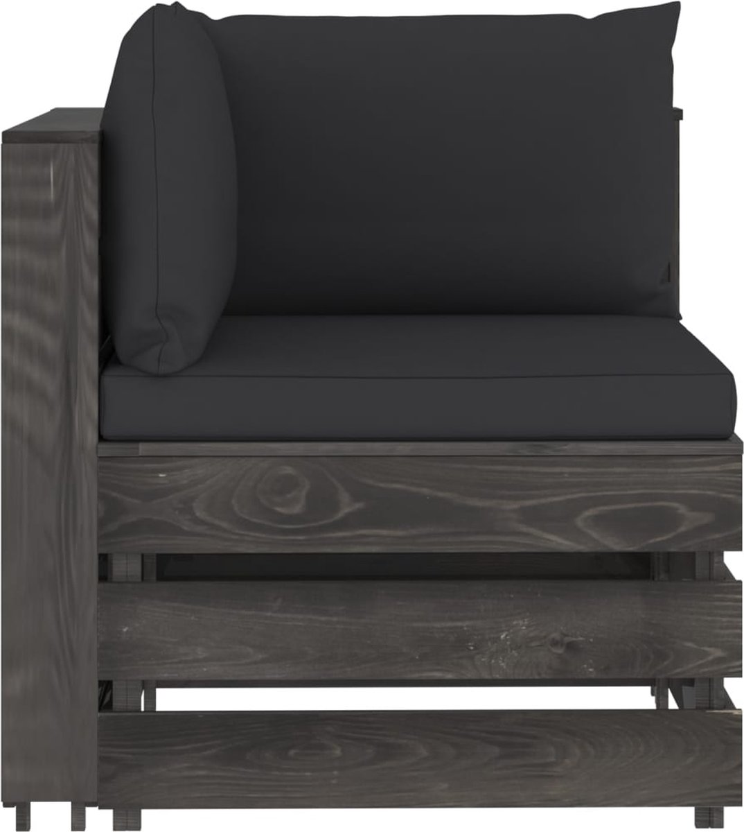 Vidaxl 6-delige Loungeset Met Kussens Geïmpregneerd Hout - Zwart
