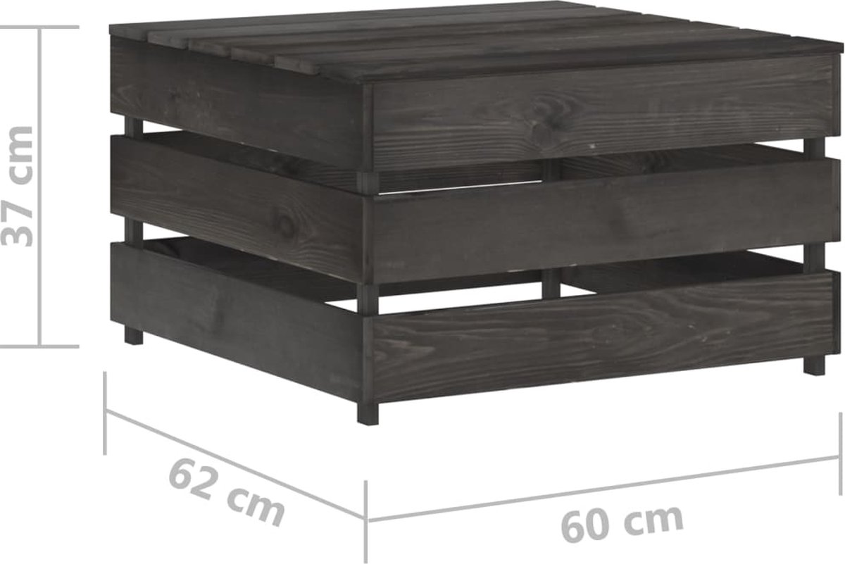 Vidaxl 6-delige Loungeset Met Kussens Geïmpregneerd Hout - Zwart