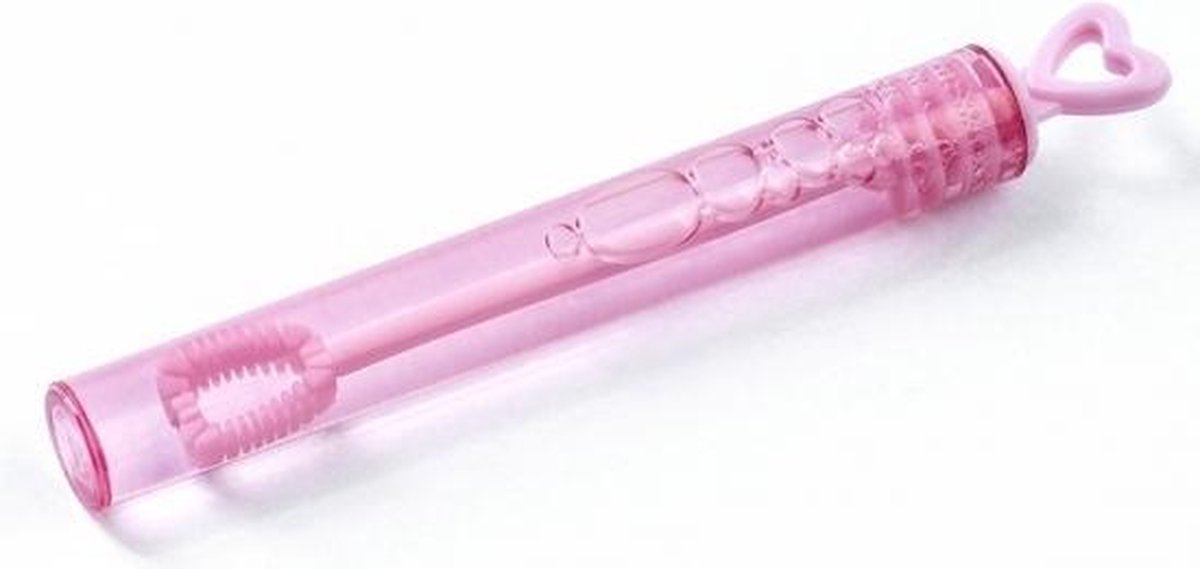 PartyDeco 96x Stuks Bruiloft/trouwerij Party Bellenblaas Uitdeel Flesjes Met Hartje - Roze