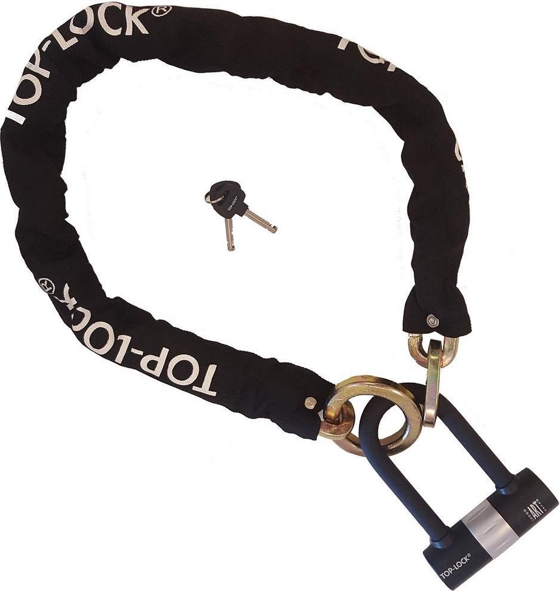 Kettingslot Toplock Art4 - 120cm - Loop + Verlengde U-slot - Zwart