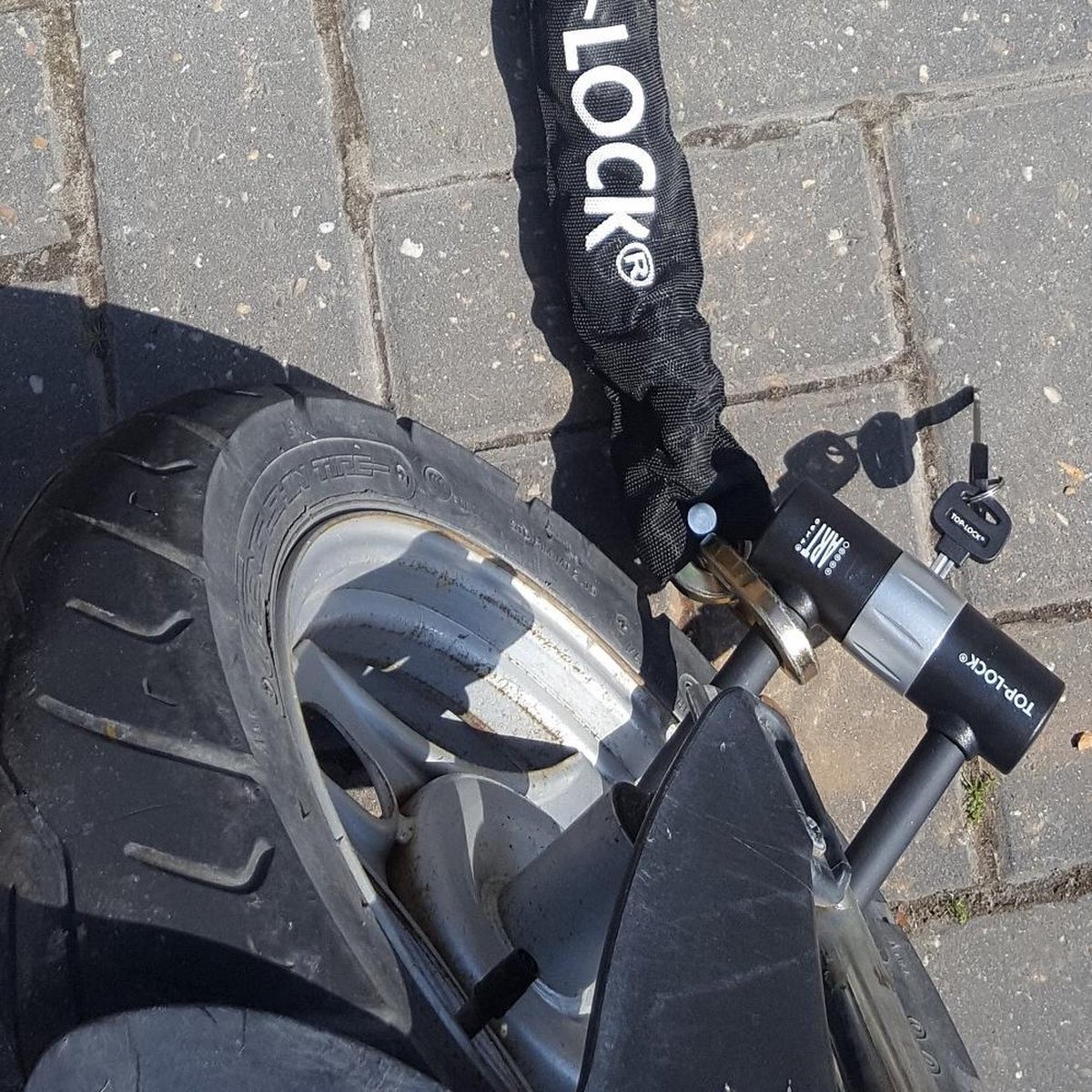 Kettingslot Toplock Art4 - 120cm - Loop + Verlengde U-slot - Zwart