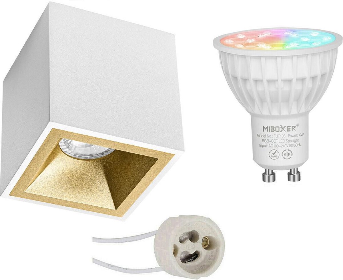 Mi-light - Opbouwspot Set Gu10 - Smart Led - Wifi Led - Slimme Led - 4w - Rgb+cct - Aanpasbare Kleur - Dimbaar - Pragmi