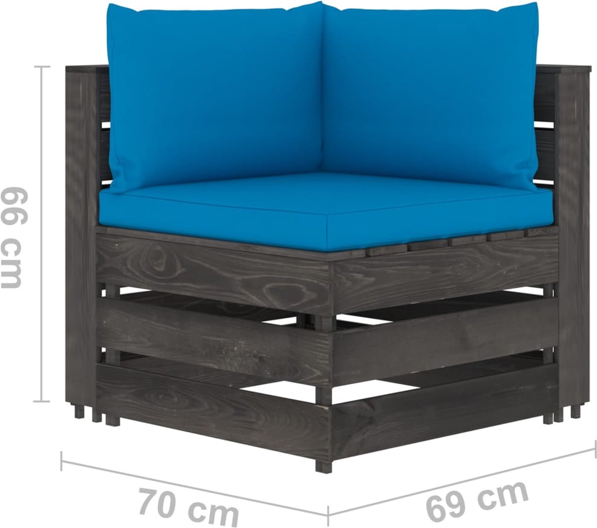 Vidaxl 9-delige Loungeset Met Kussens Geïmpregneerd Hout - Blauw