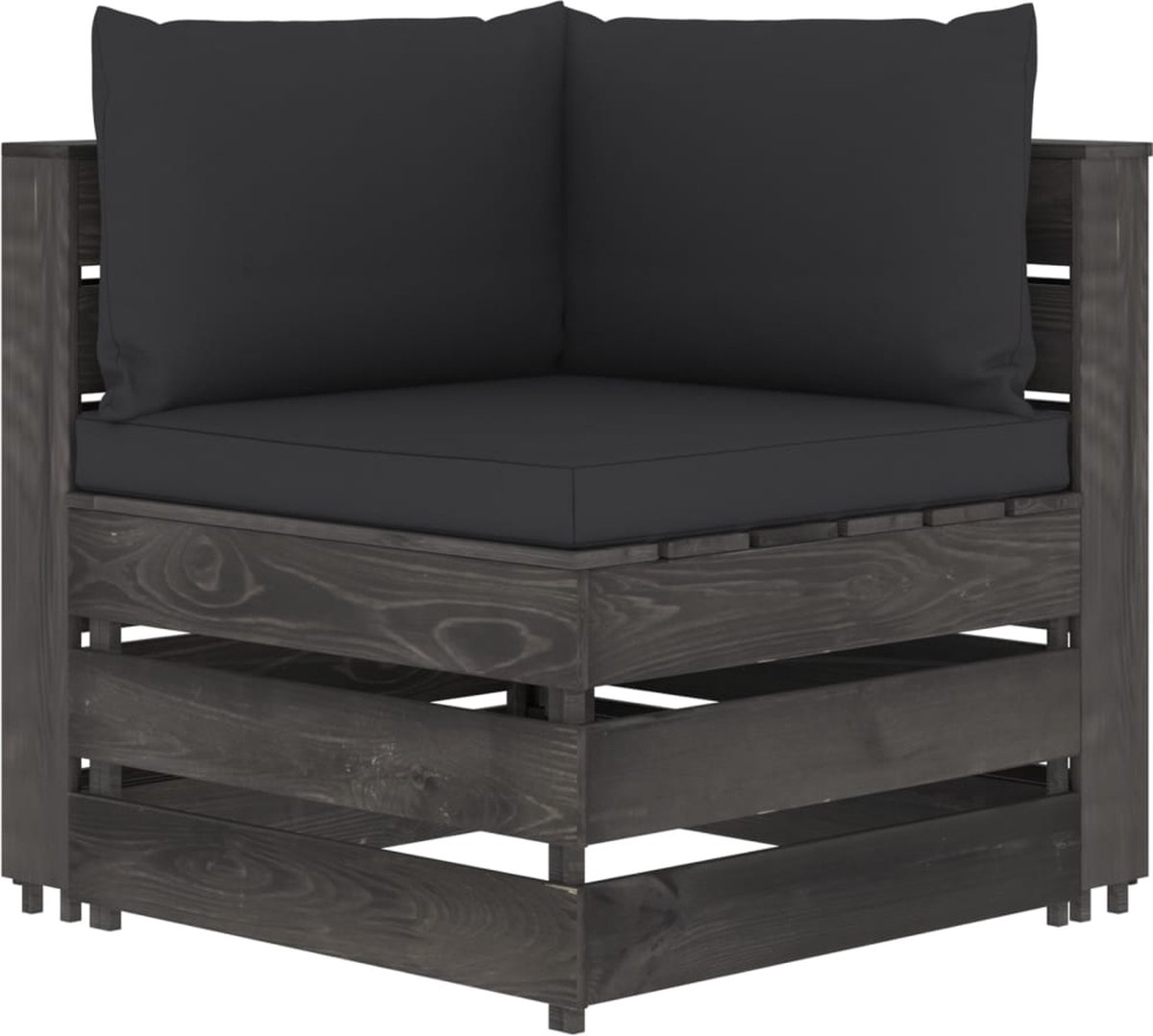 Vidaxl 9-delige Loungeset Met Kussens Geïmpregneerd Hout - Zwart