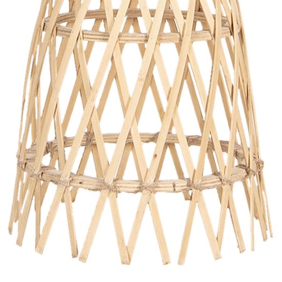 Clayre & Eef Hanglamp Ø 34*63 Cm E27/max 1*60w Creme Hout 6lmp633 - Beige