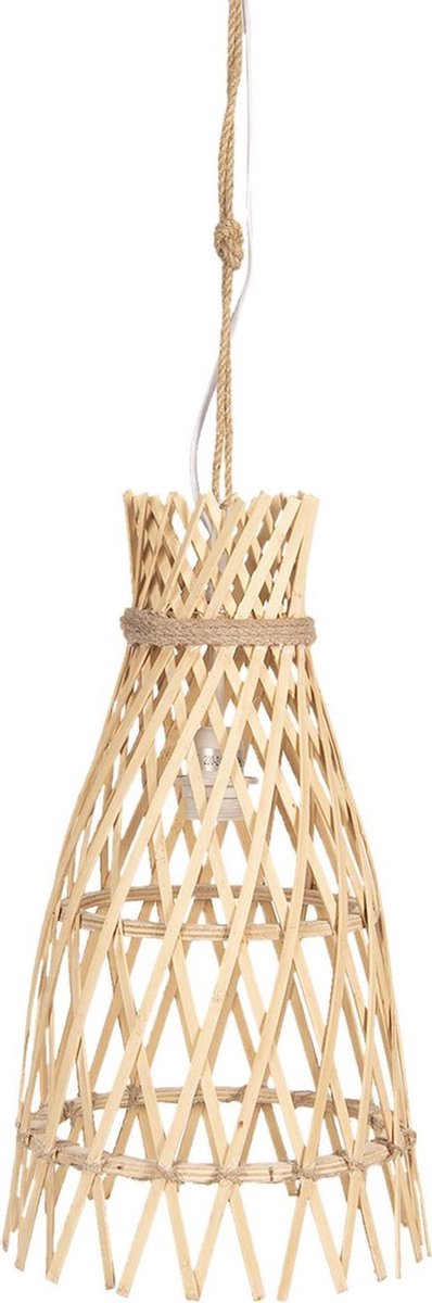 Clayre & Eef Hanglamp Ø 34*63 Cm E27/max 1*60w Creme Hout 6lmp633 - Beige