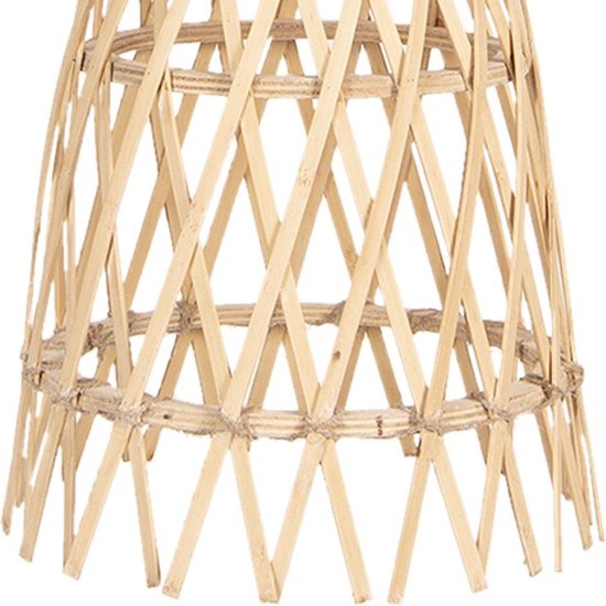 Clayre & Eef Hanglamp Ø 34*63 Cm E27/max 1*60w Creme Hout 6lmp633 - Beige