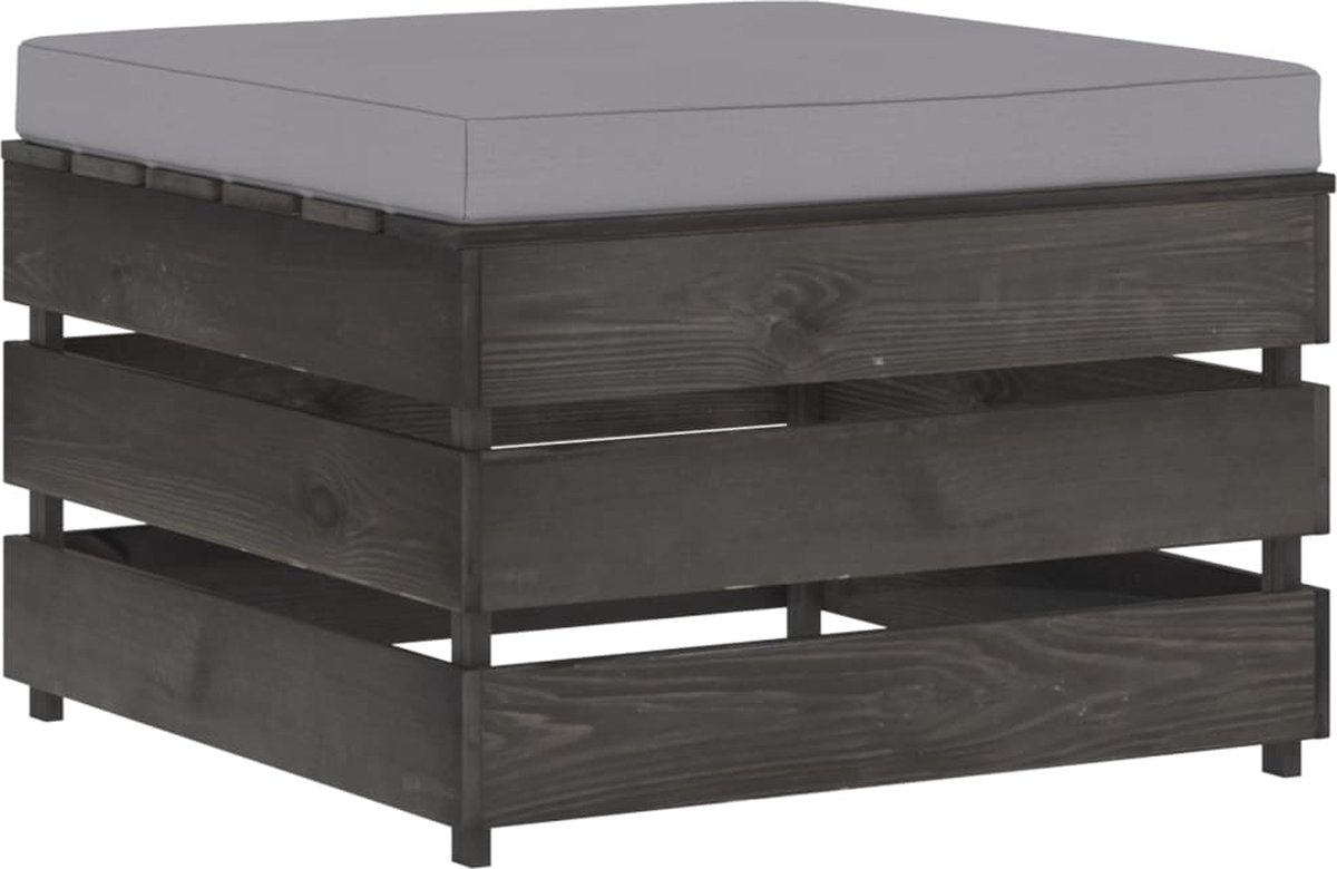 Vidaxl 8-delige Loungeset Met Kussens Geïmpregneerd Hout - Grijs