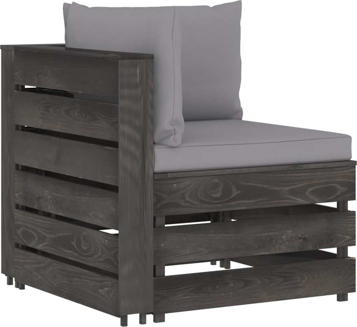 Vidaxl 8-delige Loungeset Met Kussens Geïmpregneerd Hout - Grijs