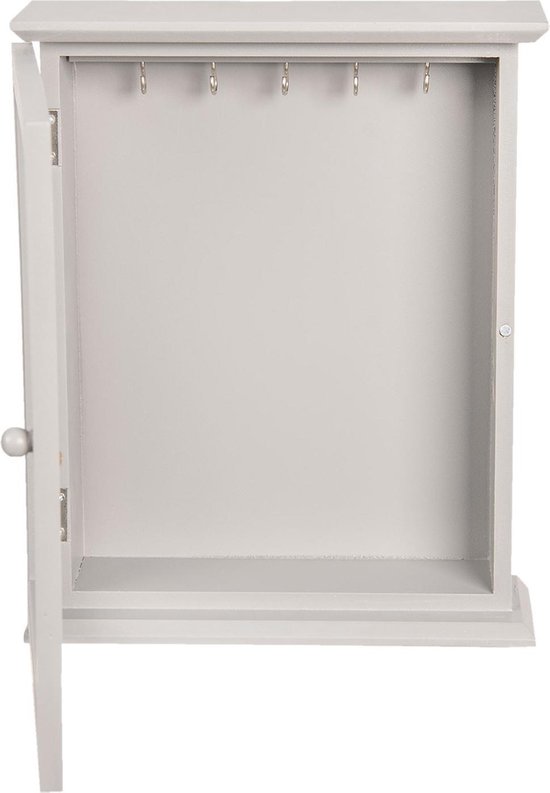 Clayre & Eef Sleutelkastje 22*7*27 Cm Mdf / Glas Rechthoekig 6h1830 - Grijs