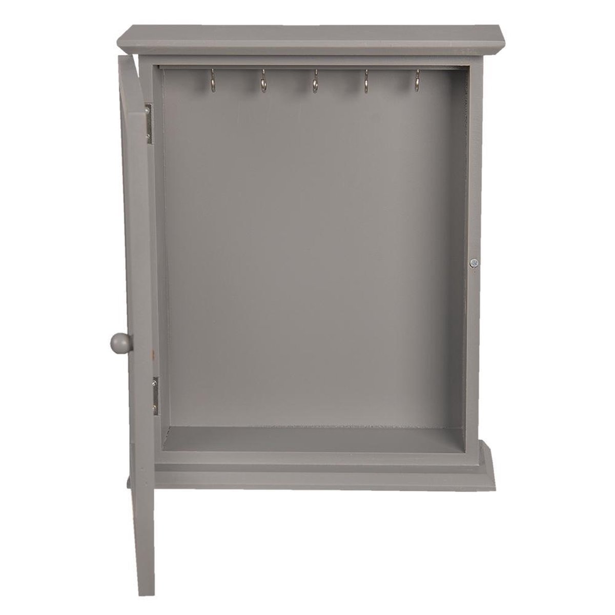 Clayre & Eef Sleutelkastje 22*7*27 Cm Mdf / Glas Rechthoekig 6h1830 - Grijs