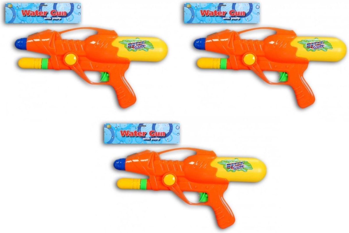 3x Waterpistool/waterpistolen 27 Cm - Oranje