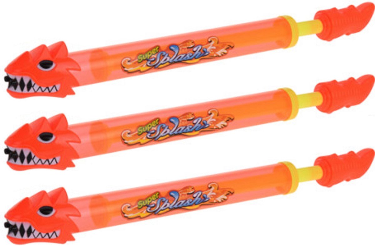 3x Waterpistool/waterpistolen Draken Waterspuit 51cm - Oranje