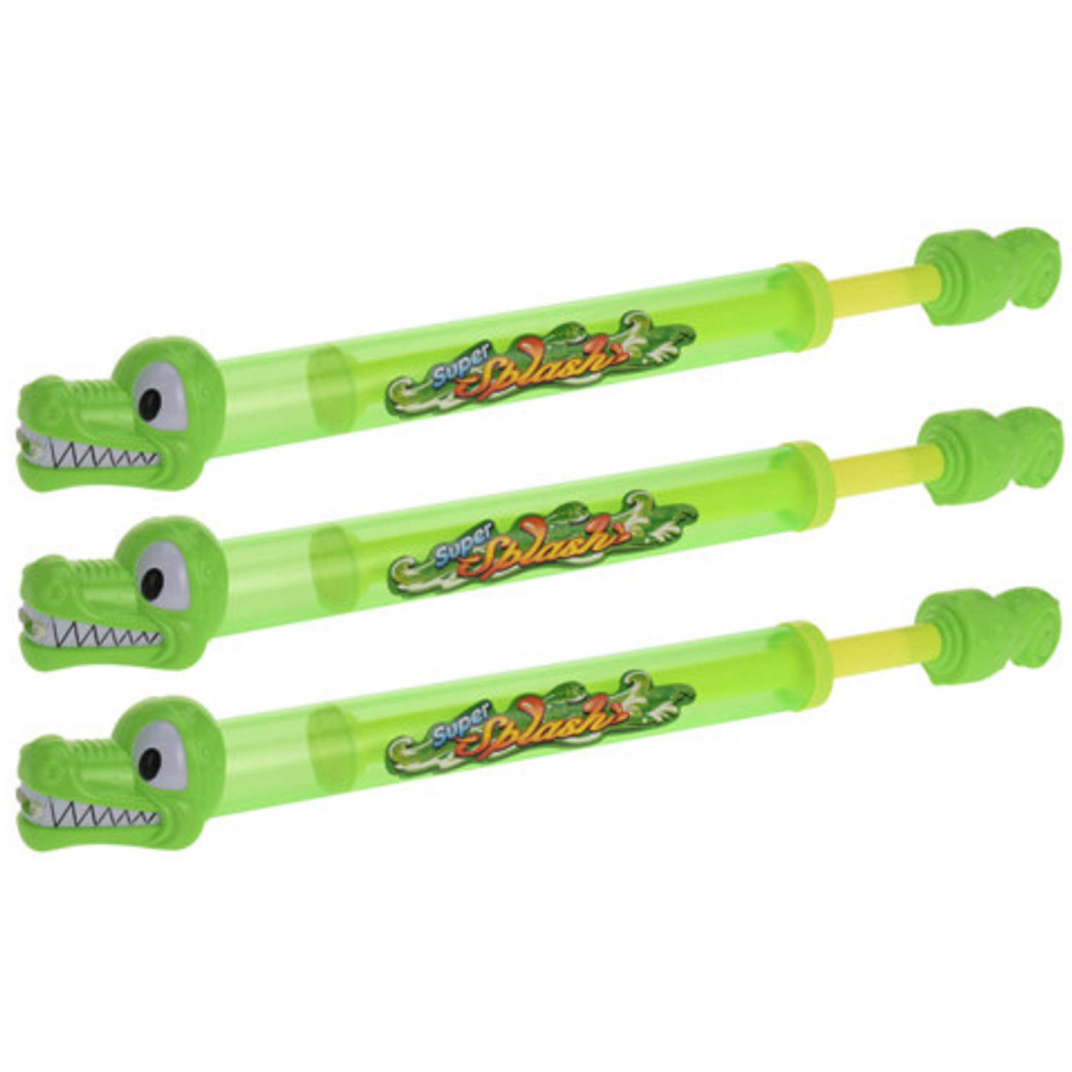 3x Waterpistool/waterpistolen Krokodillen Waterspuit 51cm - Groen