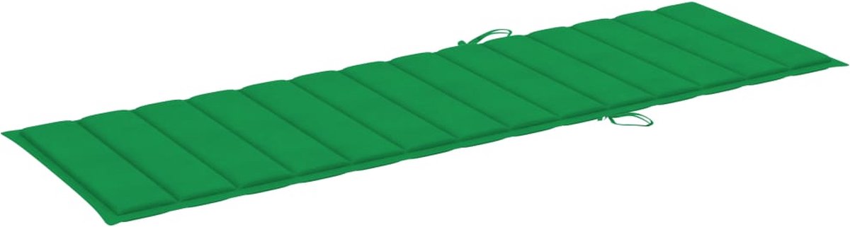 Vidaxl Ligbed Met Kussen Massief Acaciahout En Gegalvaniseerd Staal - Groen
