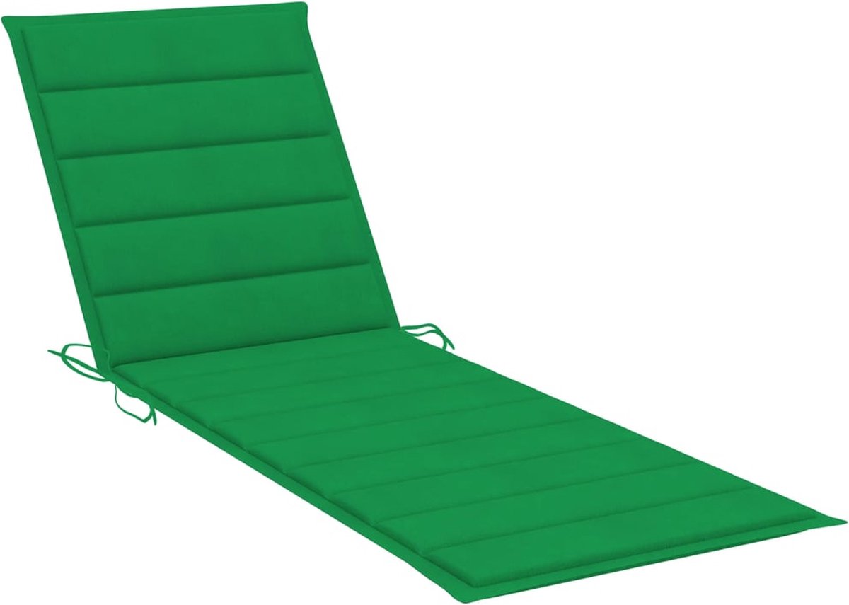 Vidaxl Ligbed Met Kussen Massief Acaciahout En Gegalvaniseerd Staal - Groen