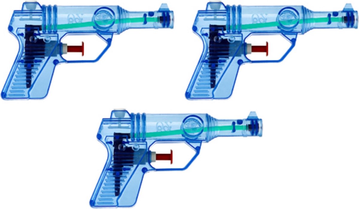 3x Waterpistool/waterpistolen 13 Cm - Blauw