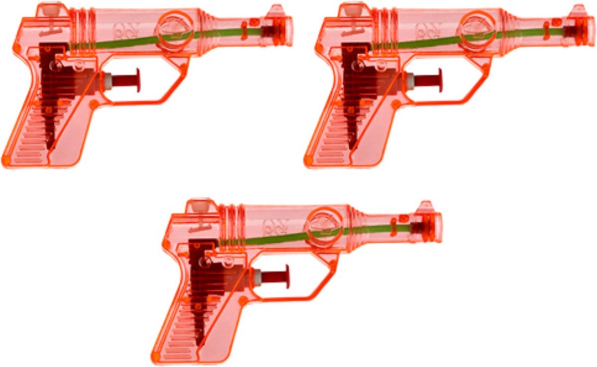 3x Waterpistool/waterpistolen 13 Cm - Rood