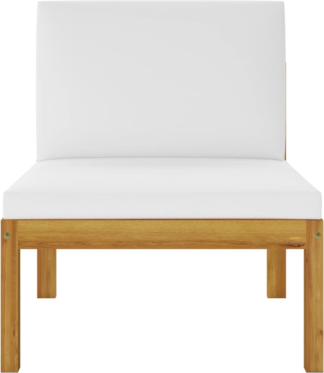 Vidaxl 7-delige Loungeset Met Kussens Massief Acaciahout Crème - Bruin