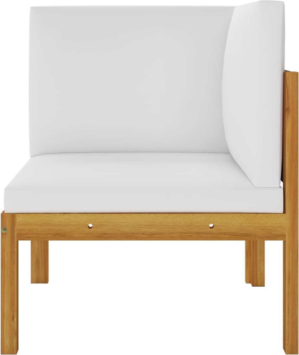 Vidaxl 5-delige Loungeset Met Kussens Massief Acaciahout Crème - Bruin