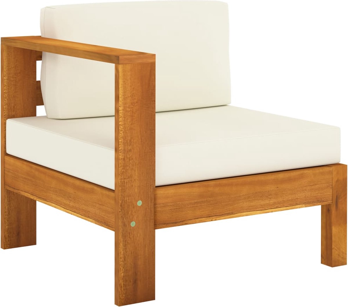 Vidaxl 5-delige Loungeset Met Crèmewitte Kussens Acaciahout - Bruin