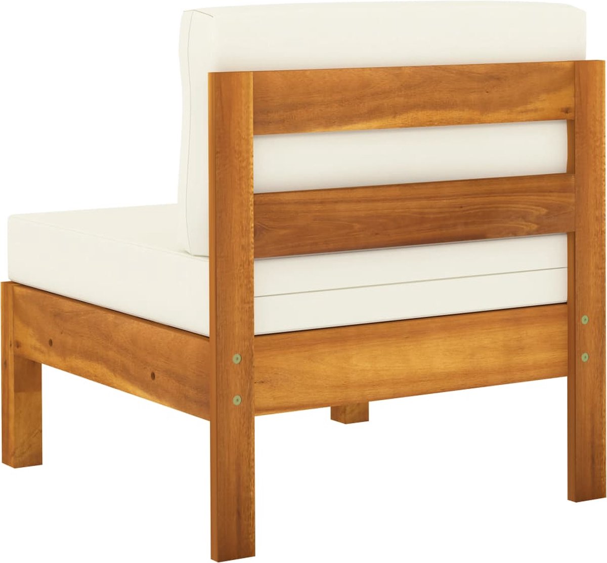 Vidaxl 5-delige Loungeset Met Crèmewitte Kussens Acaciahout - Bruin