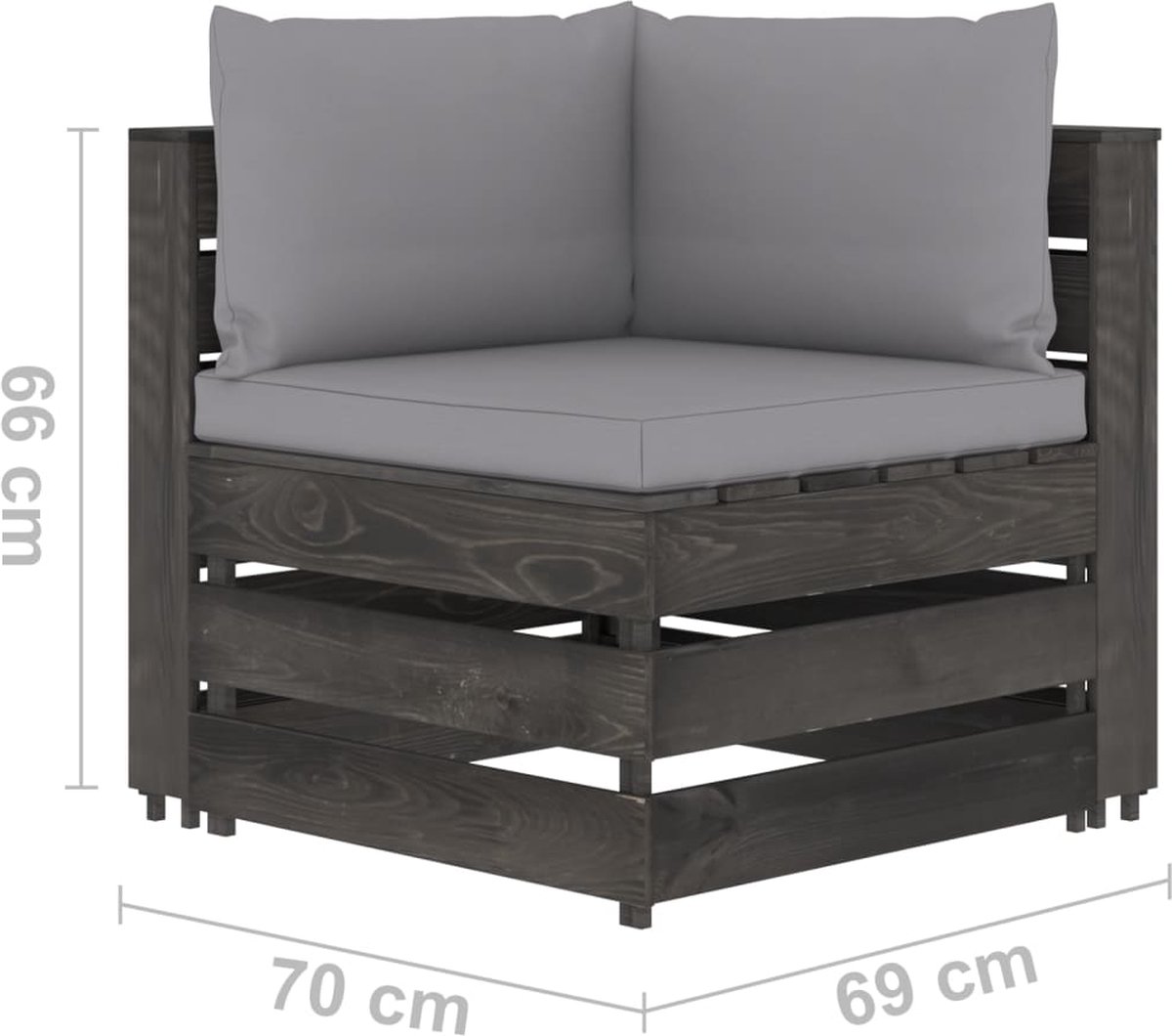 Vidaxl 4-delige Loungeset Met Kussens Geïmpregneerd Hout - Grijs