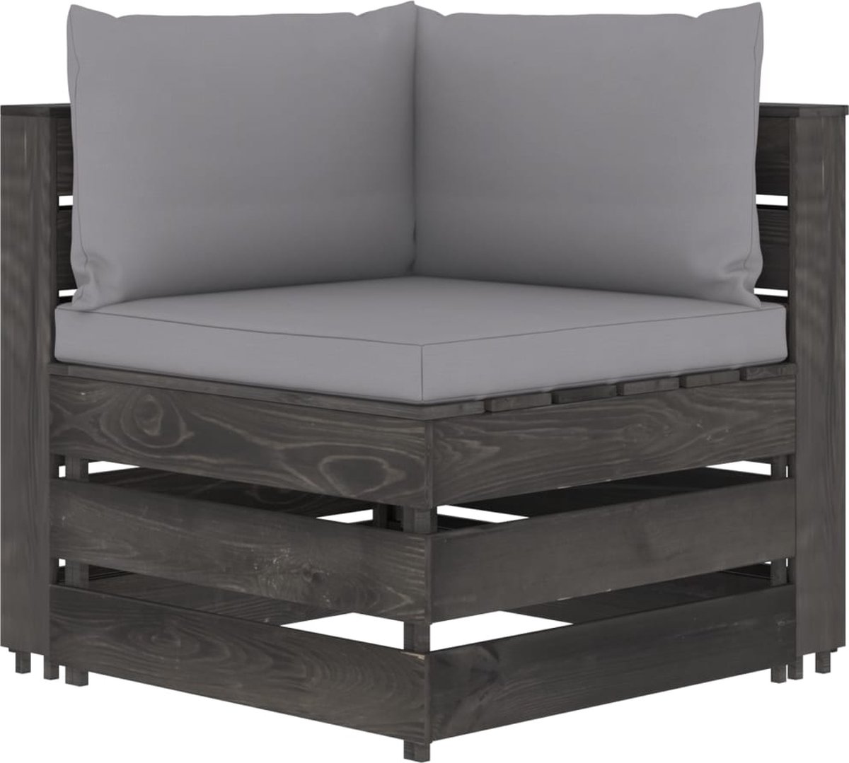 Vidaxl 4-delige Loungeset Met Kussens Geïmpregneerd Hout - Grijs