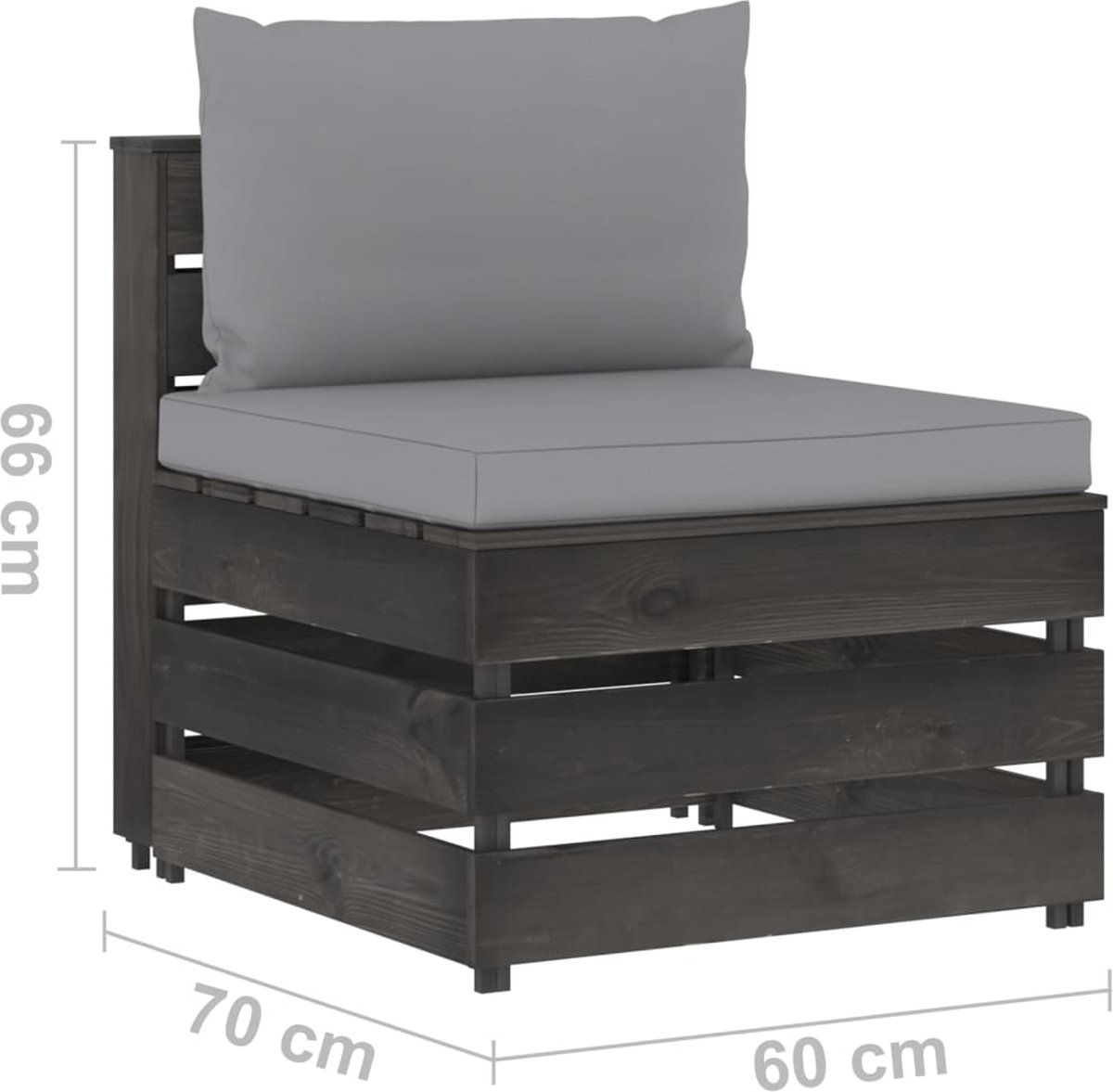 Vidaxl 4-delige Loungeset Met Kussens Geïmpregneerd Hout - Grijs