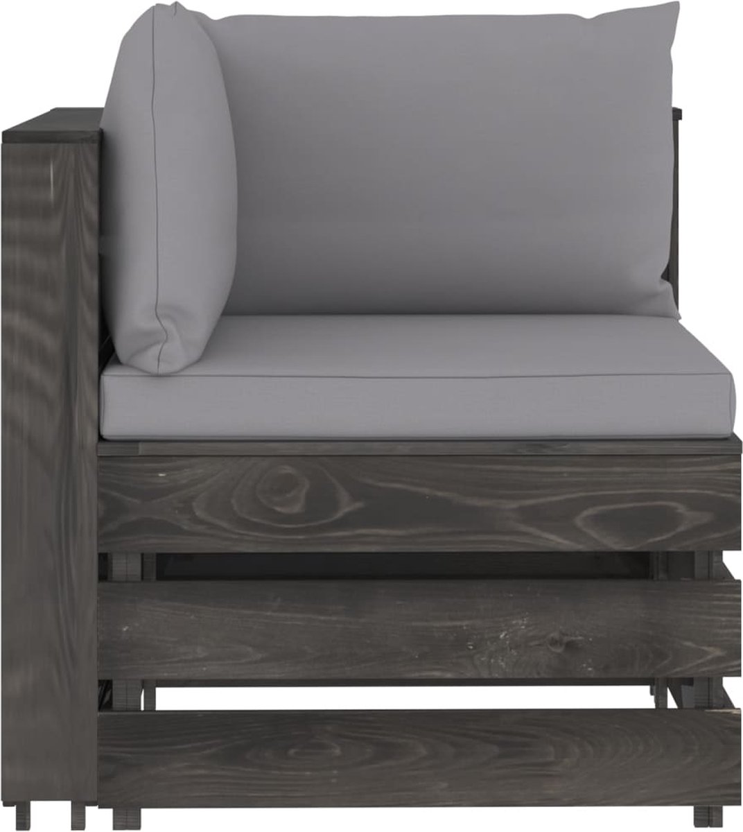 Vidaxl 4-delige Loungeset Met Kussens Geïmpregneerd Hout - Grijs