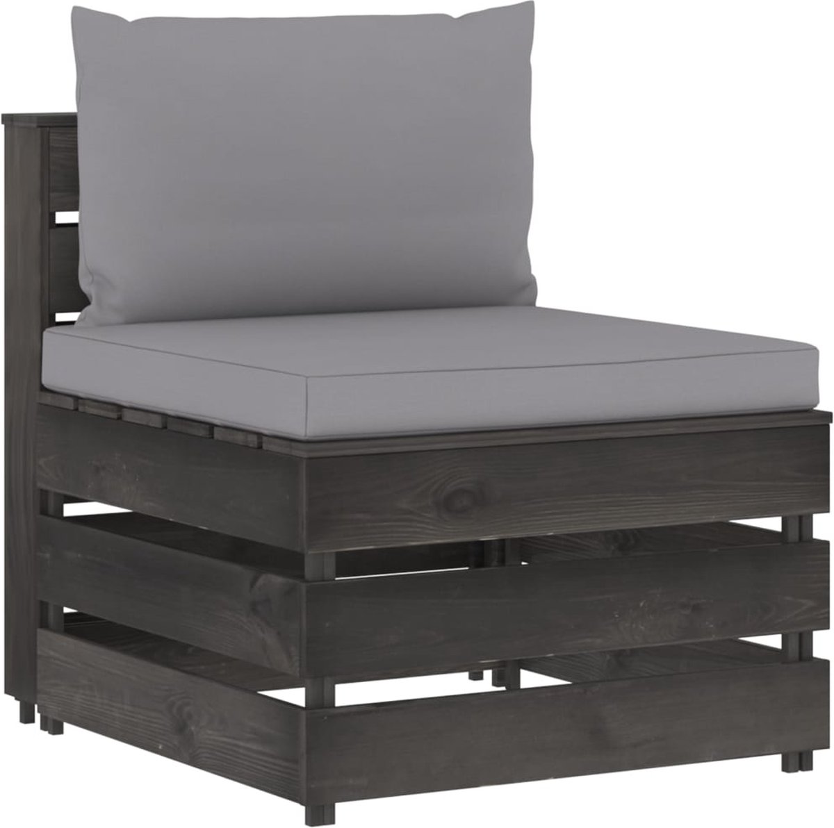 Vidaxl 4-delige Loungeset Met Kussens Geïmpregneerd Hout - Grijs