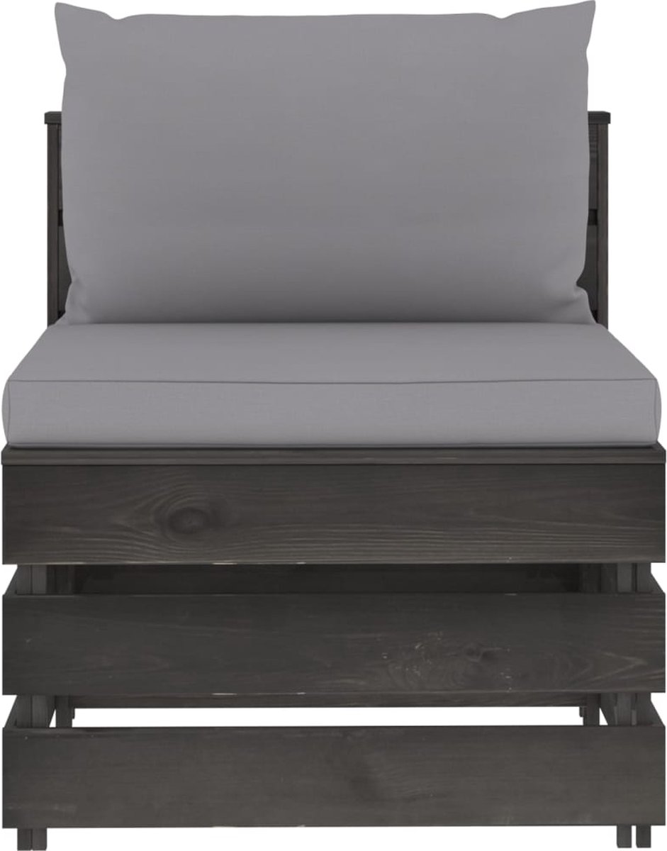 Vidaxl 4-delige Loungeset Met Kussens Geïmpregneerd Hout - Grijs