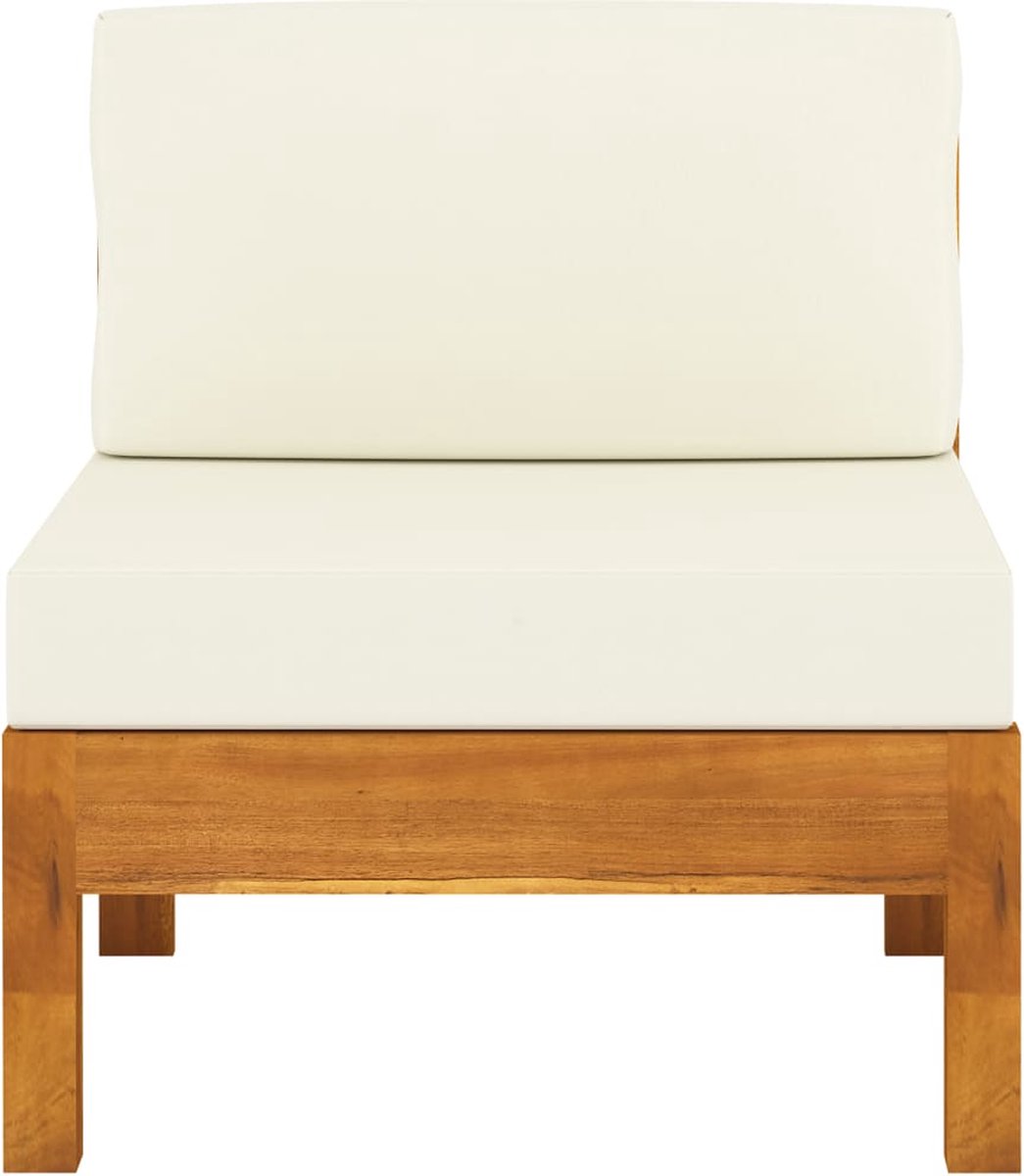 Vidaxl 7-delige Loungeset Met Crèmewitte Kussens Acaciahout - Bruin