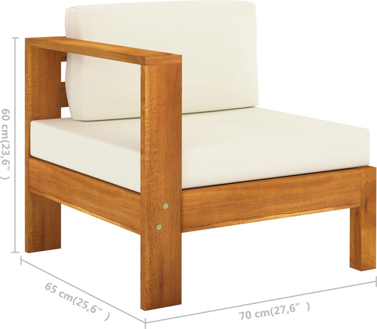 Vidaxl 7-delige Loungeset Met Crèmewitte Kussens Acaciahout - Bruin