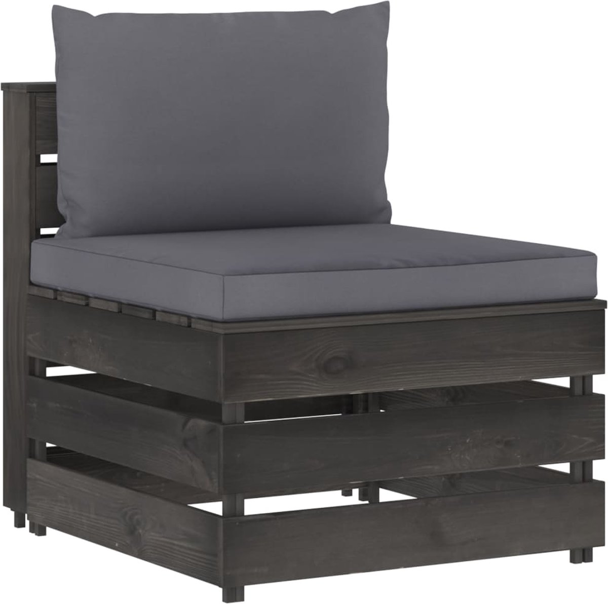 Vidaxl 7-delige Loungeset Met Kussens Geïmpregneerd Hout - Grijs