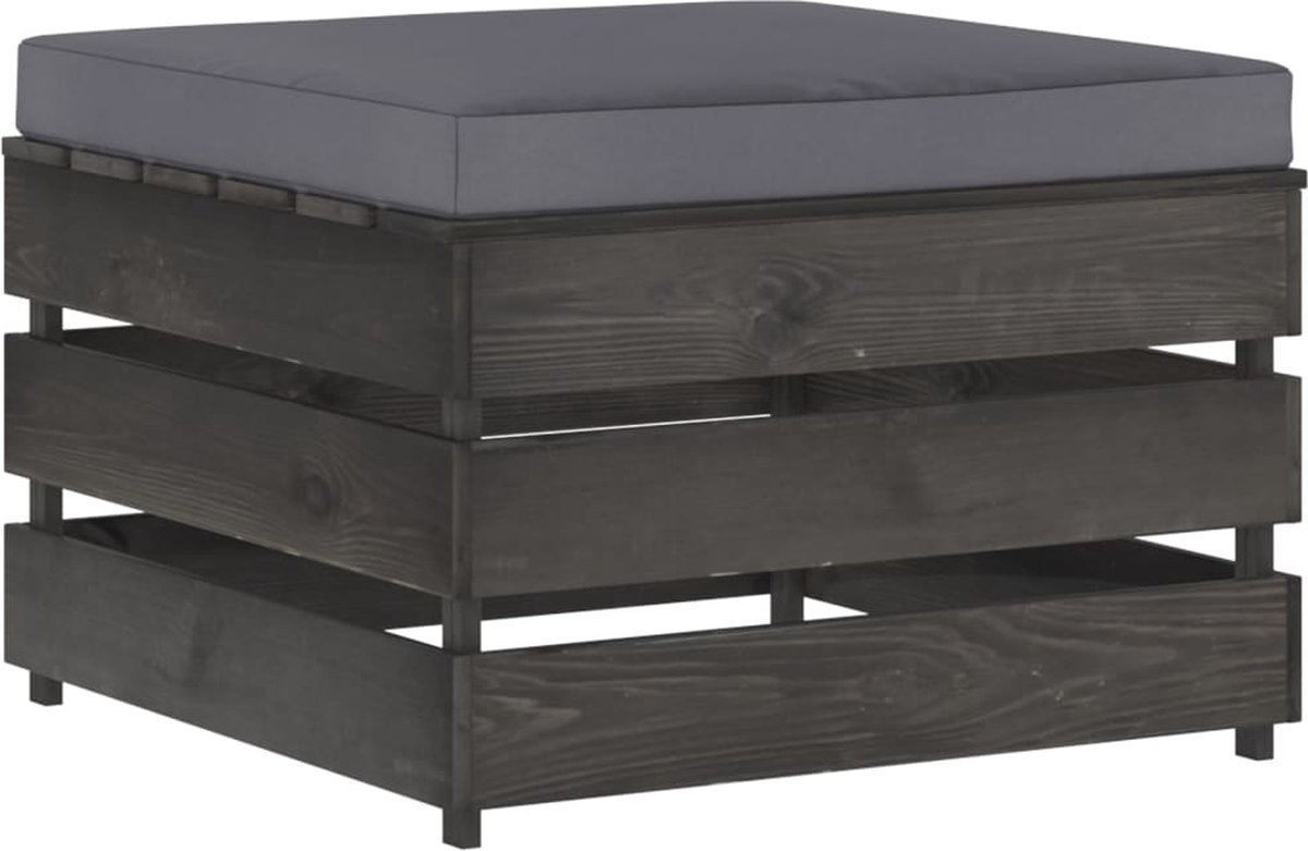 Vidaxl 7-delige Loungeset Met Kussens Geïmpregneerd Hout - Grijs