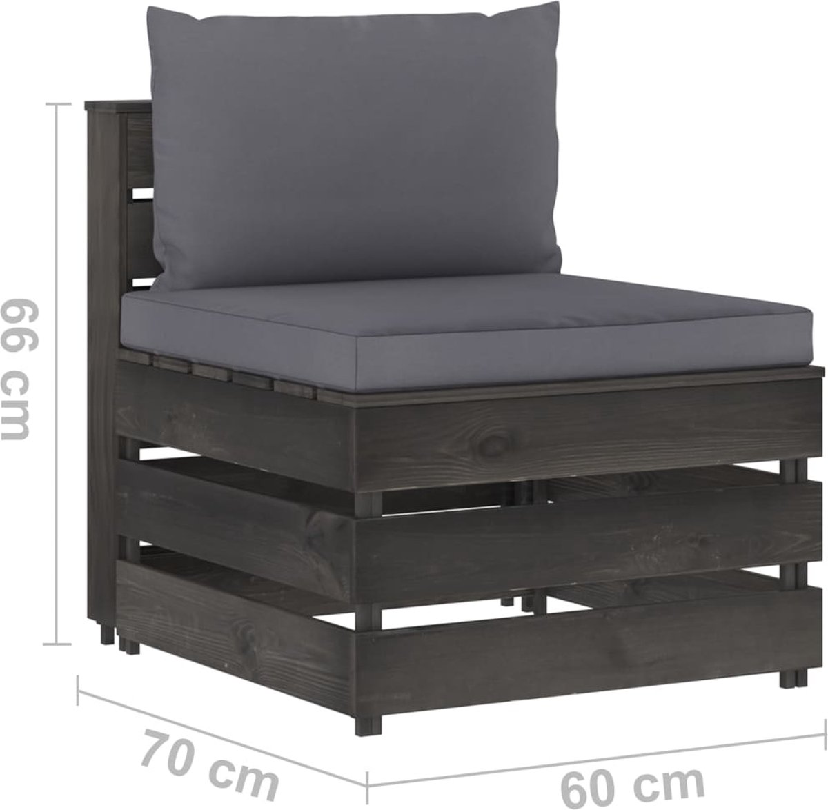 Vidaxl 7-delige Loungeset Met Kussens Geïmpregneerd Hout - Grijs
