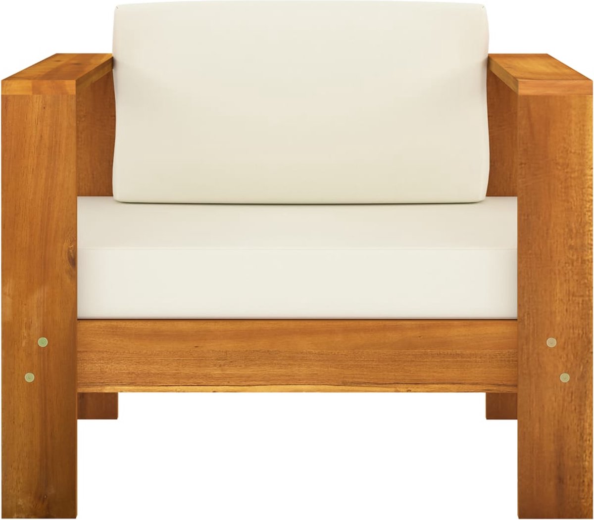 Vidaxl 9-delige Loungeset Met Crèmewitte Kussens Acaciahout - Bruin