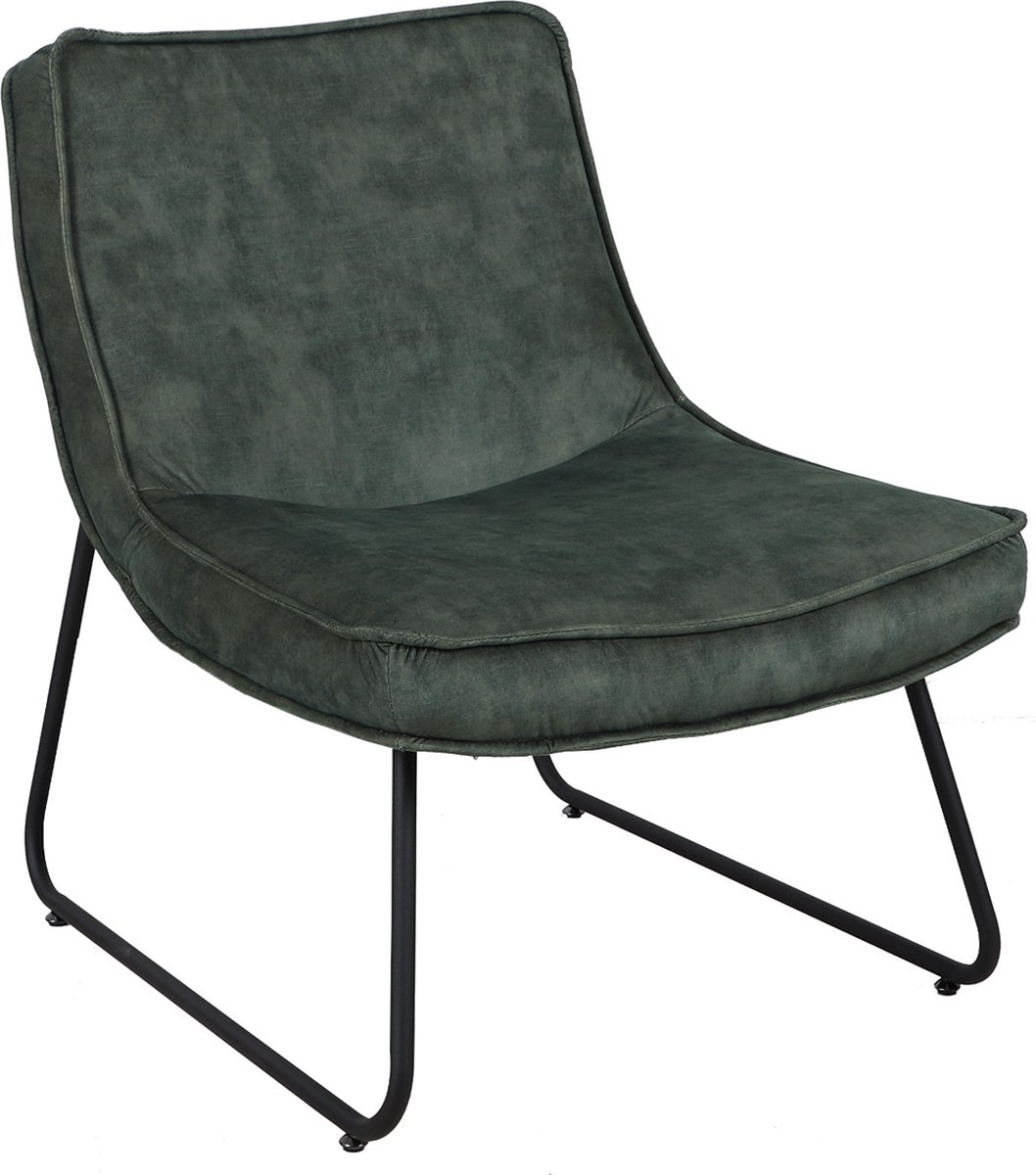 Dimehouse Fauteuil Industrieel Lowen - Velvet - Groen