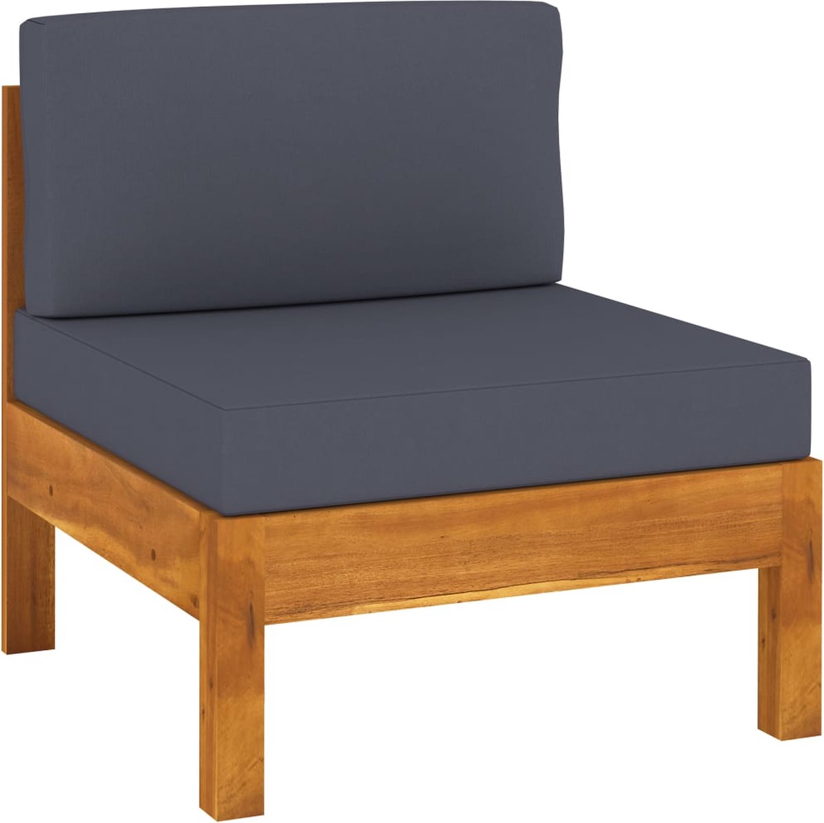 Vidaxl 5-delige Loungeset Met Donkergrijze Kussens Acaciahout - Grijs