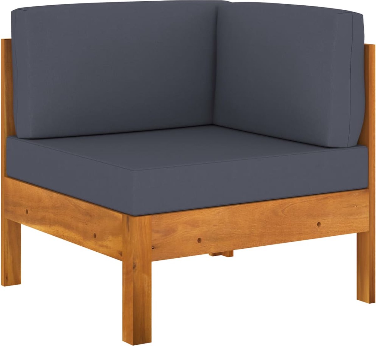 Vidaxl 6-delige Loungeset Met Donkergrijze Kussens Acaciahout - Grijs